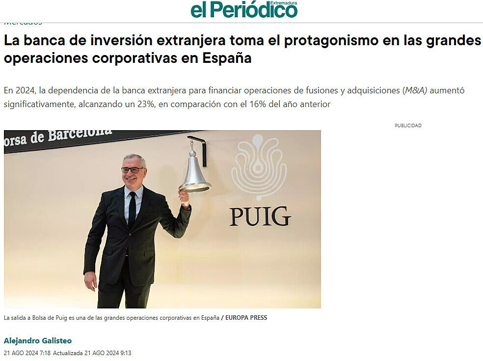 La banca de inversin extranjera toma el protagonismo en las grandes operaciones corporativas en Espaa